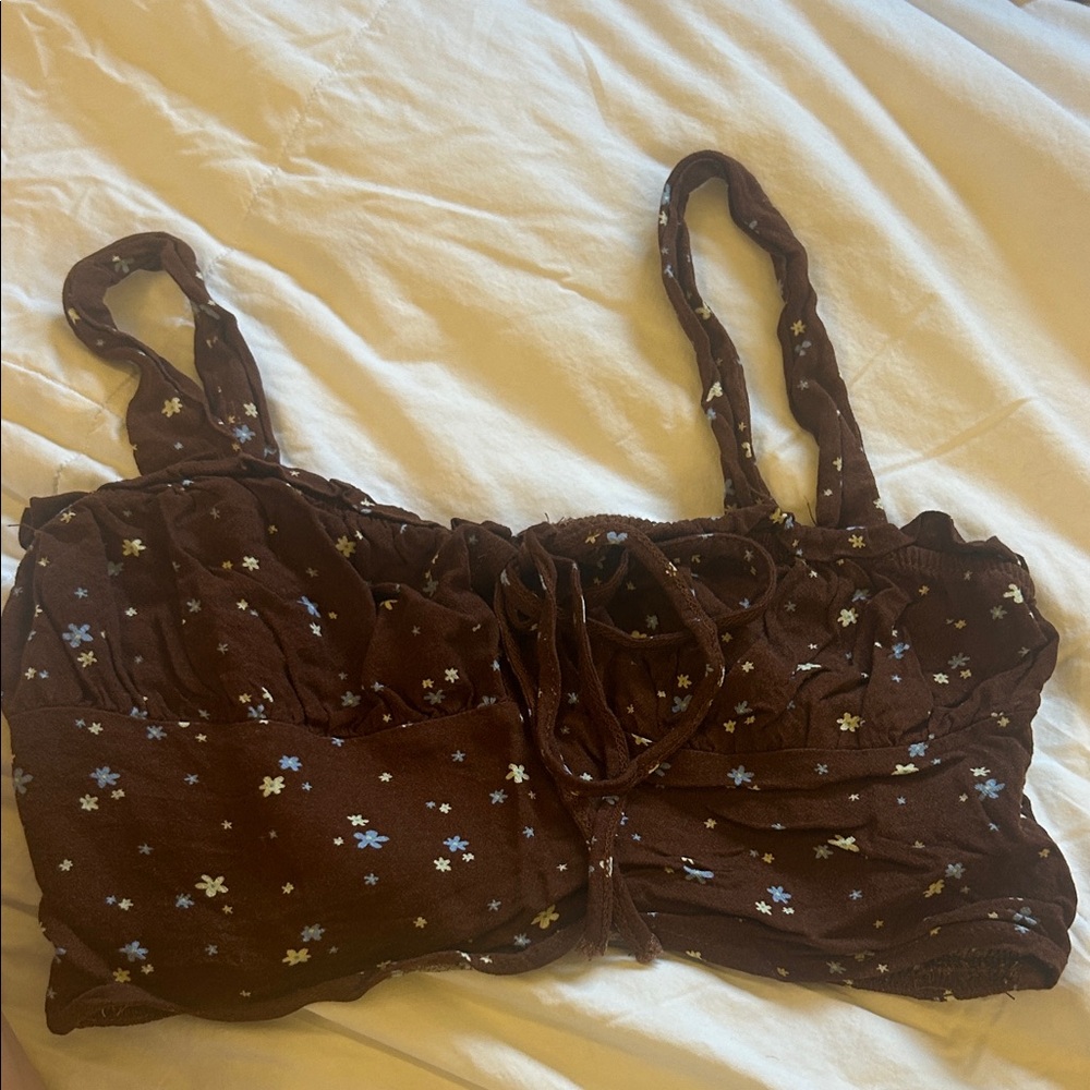 PacSun Brown Floral Tank Top